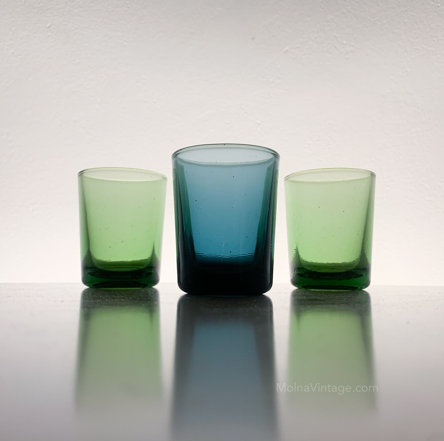 Brutalist Glass Shot Set | Riihimaki Finland | Molna Vintage