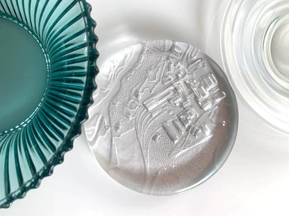 Brutalist crystal decor Karhula glassworks | Finland featuring stylish glass pieces in varying textures.