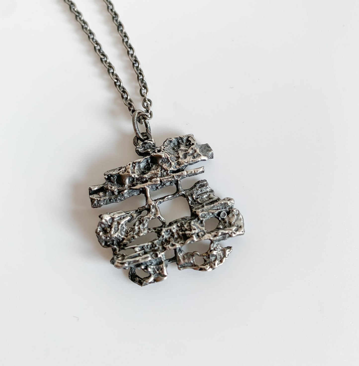 Brutalist Silver Pendant Salovaara | Vintage Jewelry Finland | Molna Vintage