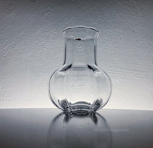 Clear Glass Optical Vase |  Valto Kokko Iittala Finland | Molna Vintage