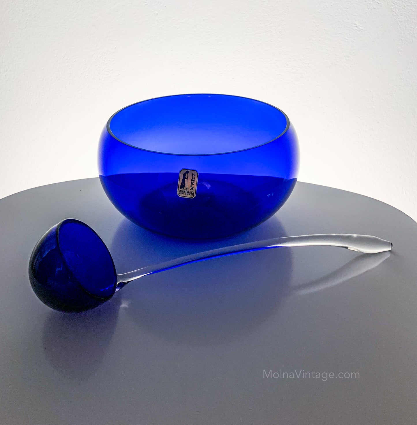 Cobalt Blue Punch Bowl Ladle | Sirkku Kumela Lehtonen | Molna Vintage