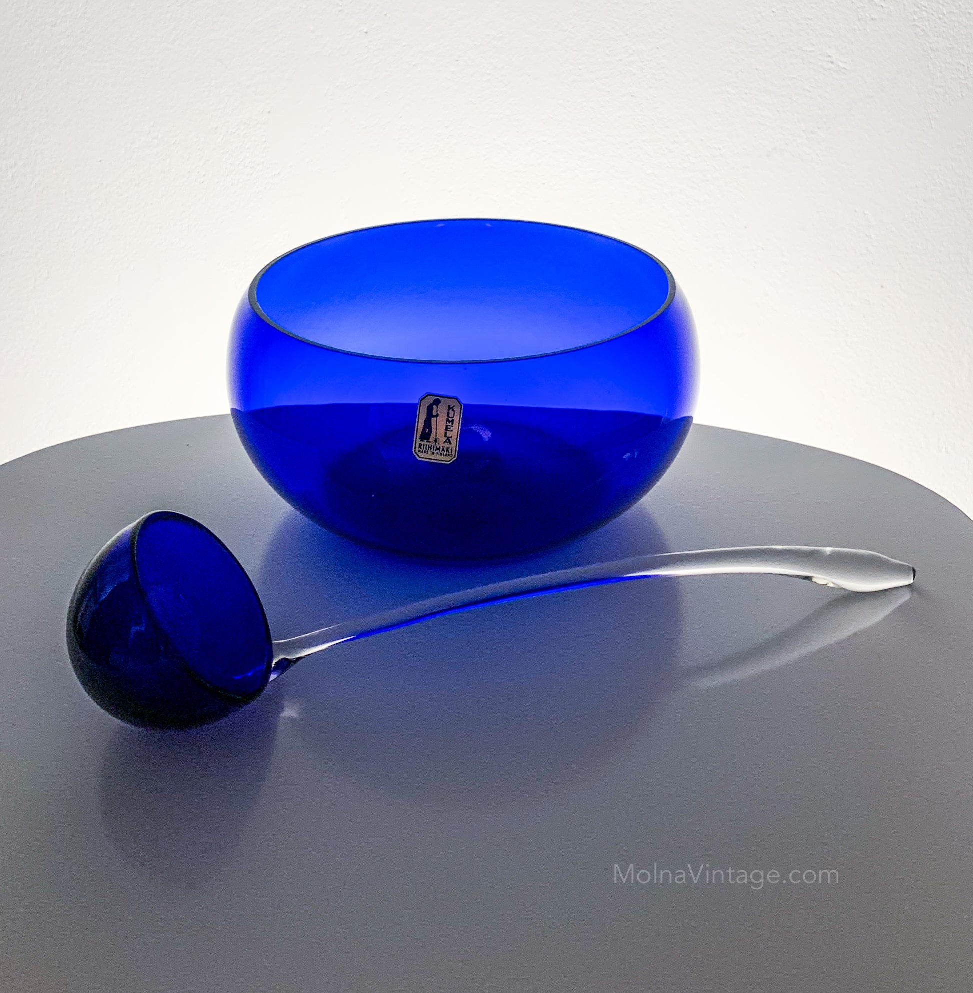 Cobalt Blue Punch Bowl Ladle | Sirkku Kumela Lehtonen | Molna Vintage