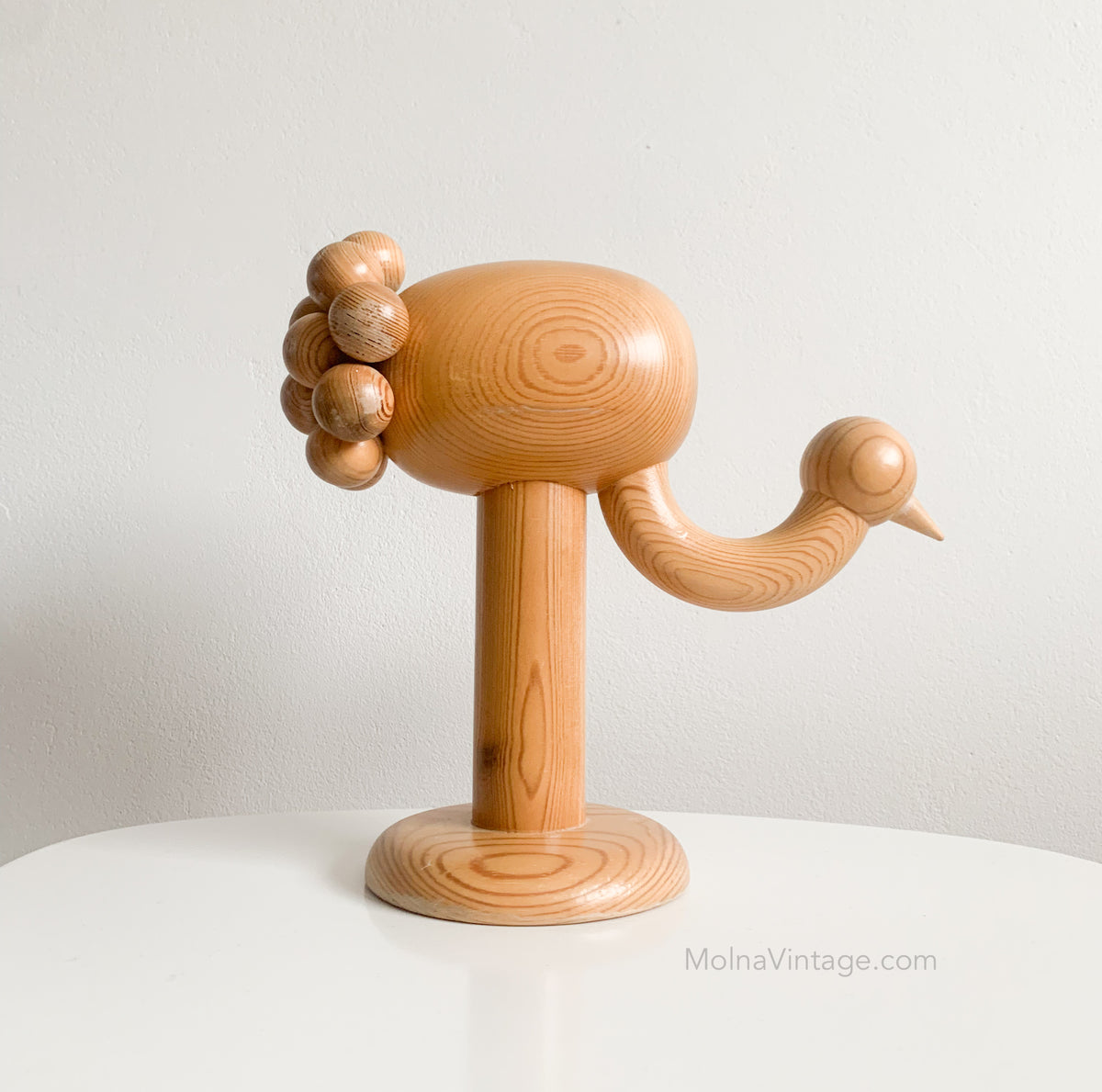 Crane Pine Figure Aarikka Finland | Kaija Aarikka wooden sculpture | Molna Vintage
