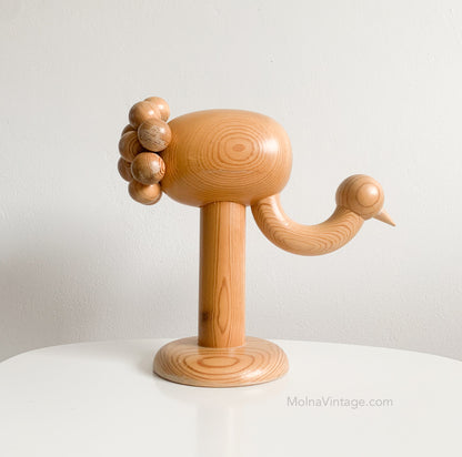 Crane Pine Figure Aarikka Finland | Kaija Aarikka wooden sculpture | Molna Vintage