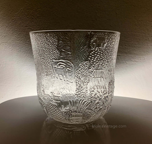Fauna glass bowl 2L | Oiva Toikka Nuutajarvi Finland | Molna Vintage
