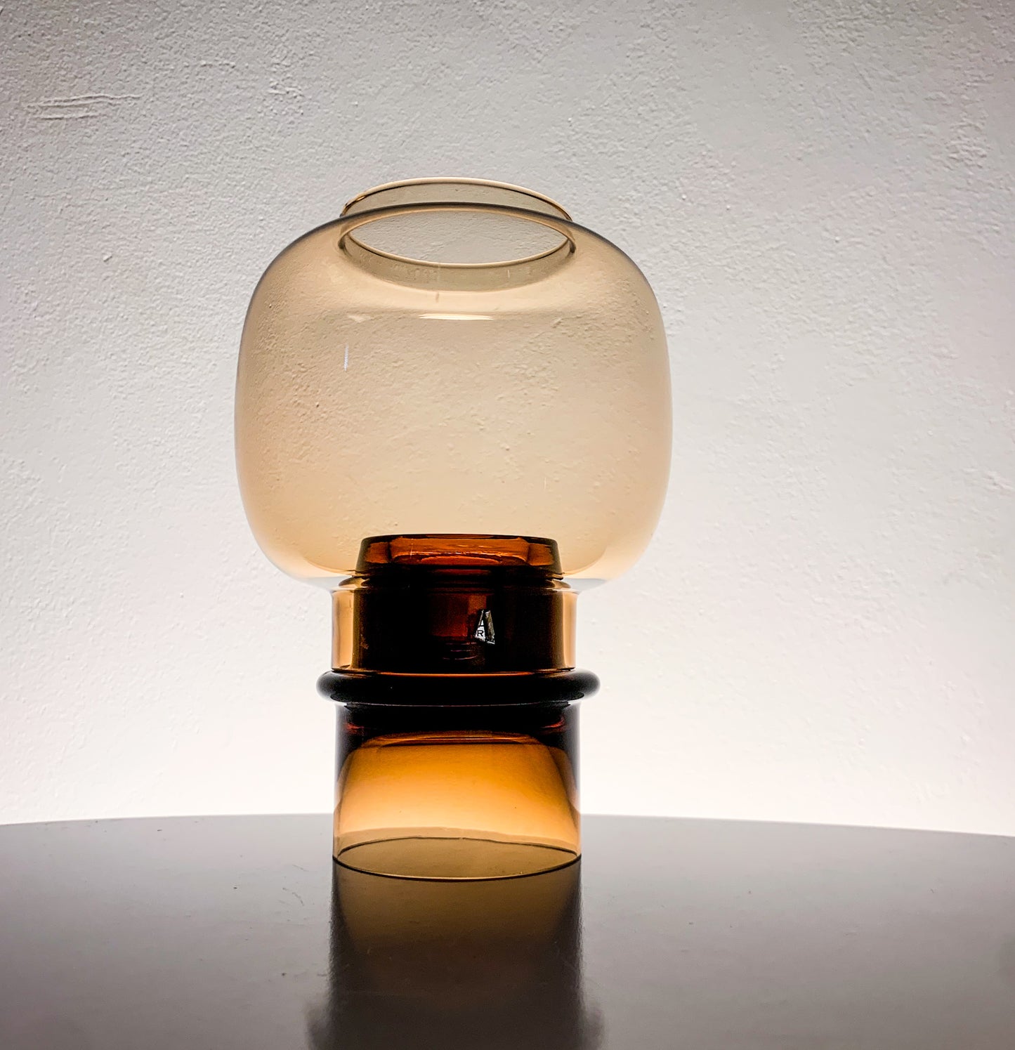 Heikki Orvola Nuutajarvi Arabia | Amber glass candle holder Tuikku | Molna Vintage