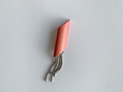Wood red brooch by Aarikka Finland