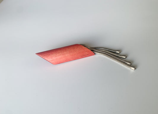 Wood red brooch by Aarikka Finland