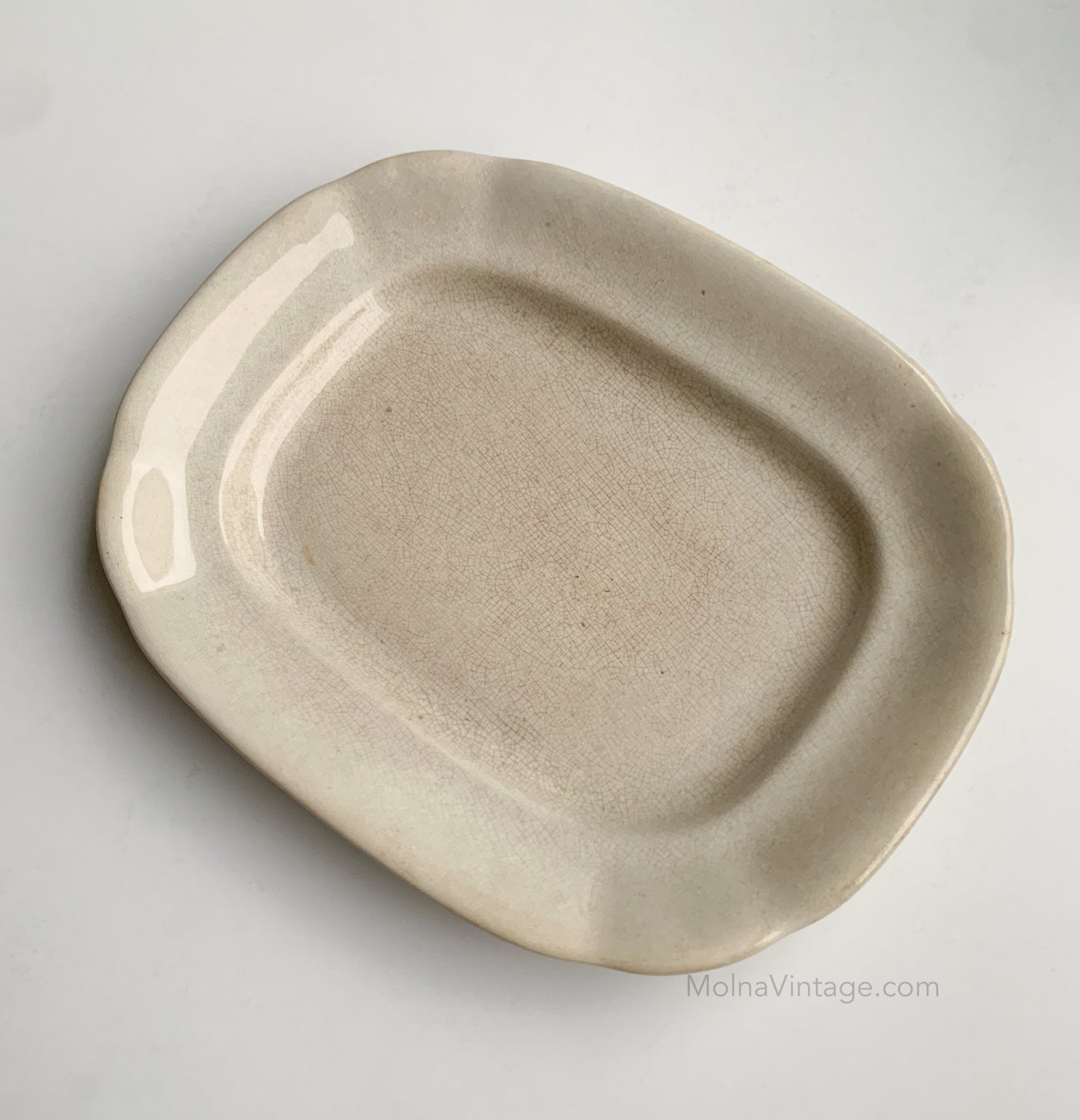 Antique faience Arabia serving platter, rare mark 1887-1910