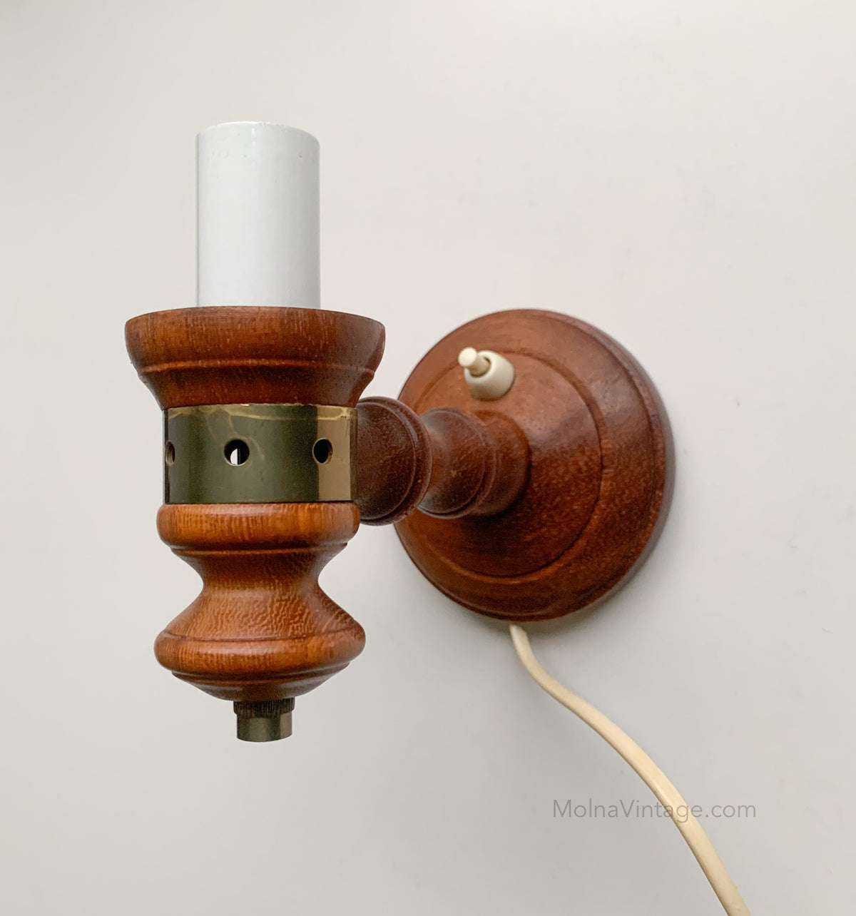 Lival Teak Vintage Tischleuchte | Finnland 1960er Jahre
