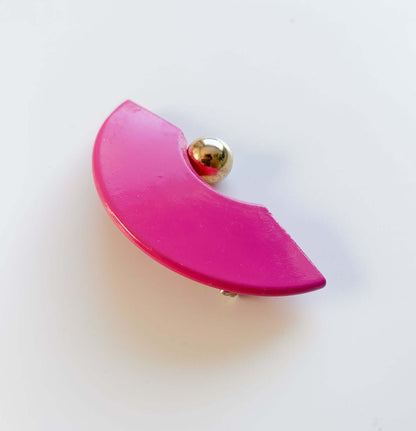 Pink Arc Aarikka Wooden Brooch