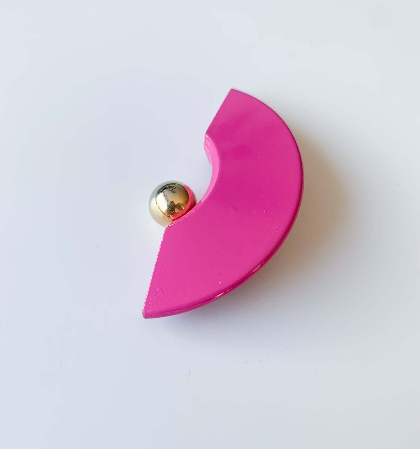 Pink Arc Aarikka Wooden Brooch