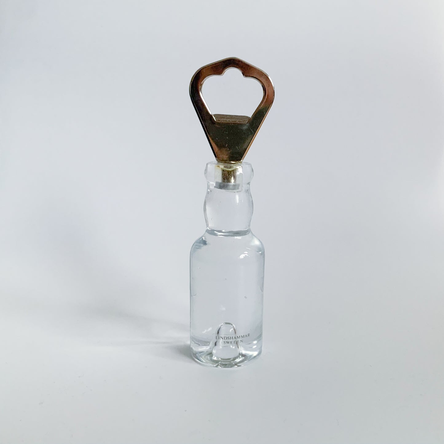 Stylish crystal beer opener, designer Christer Sjogren, Lindshammar Sweden