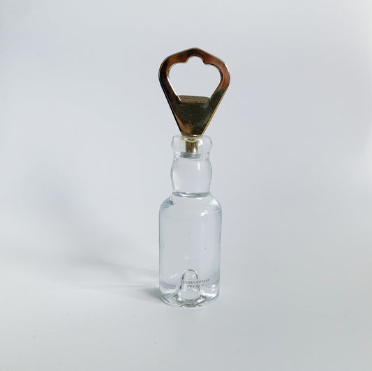 Stylish crystal beer opener, designer Christer Sjogren, Lindshammar Sweden