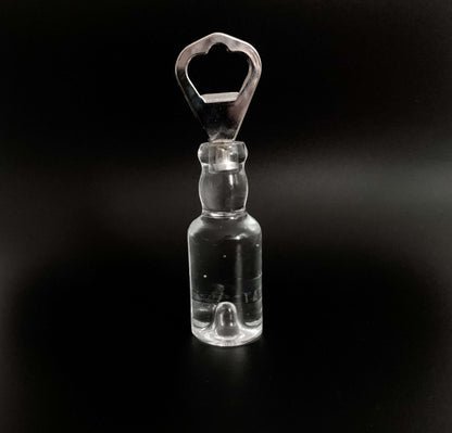 Stylish crystal beer opener, designer Christer Sjogren, Lindshammar Sweden