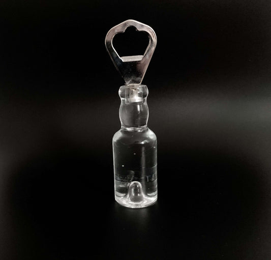 Stylish crystal beer opener, designer Christer Sjogren, Lindshammar Sweden