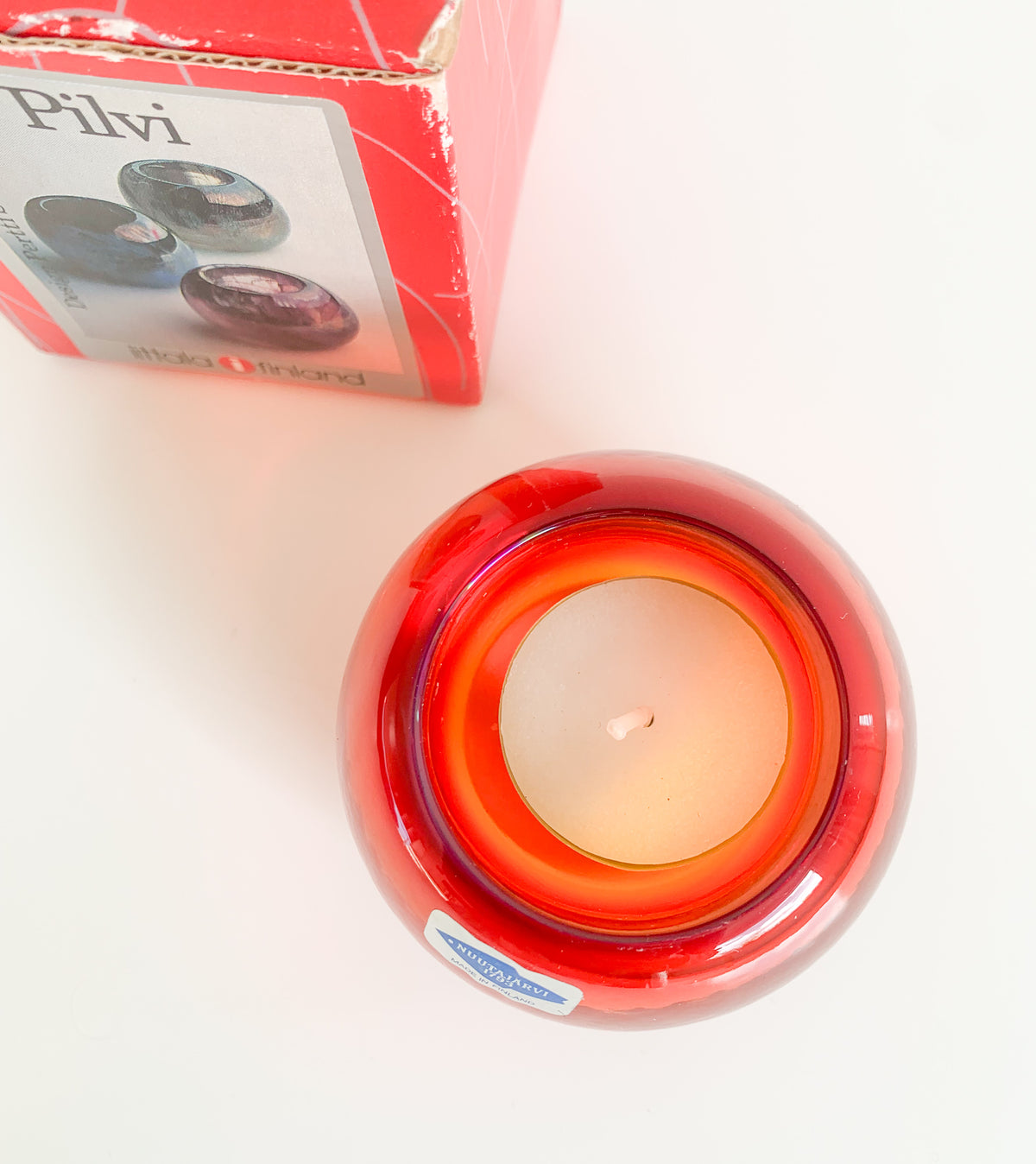 Nuutajärvi Pilvi glass candleholder, unused