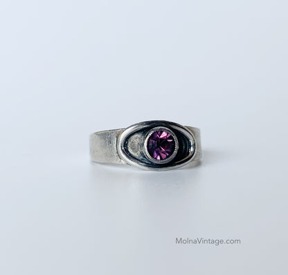 Modernist silver amethyst ring | Erik Granit