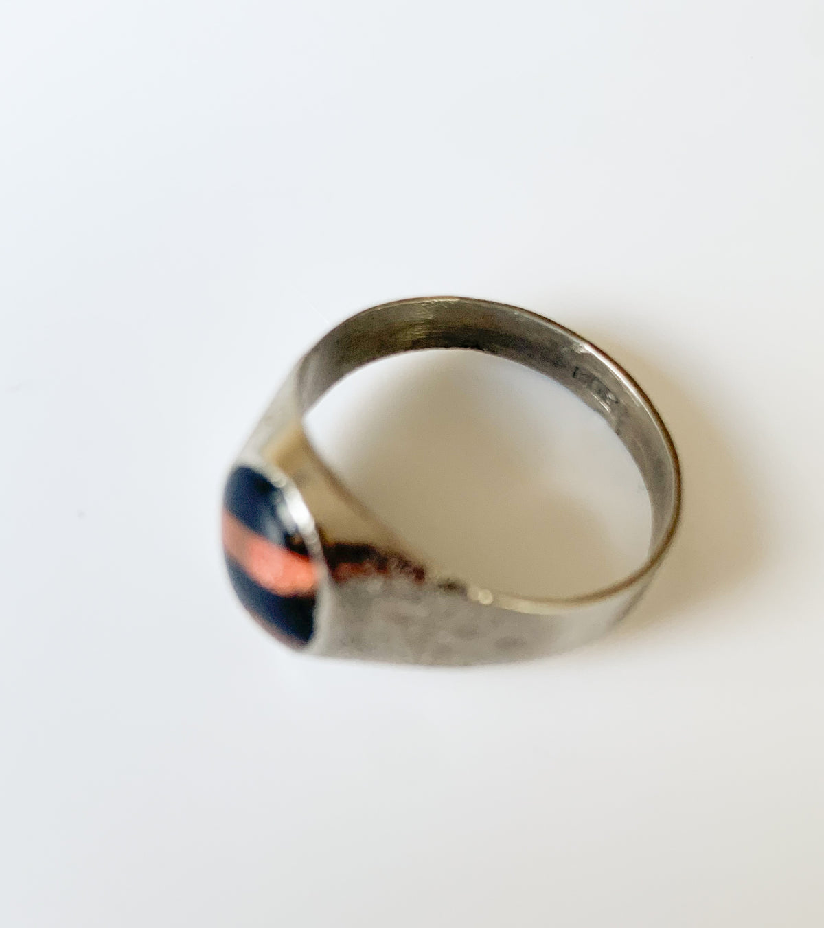 Silver signet ring with aventurine glass