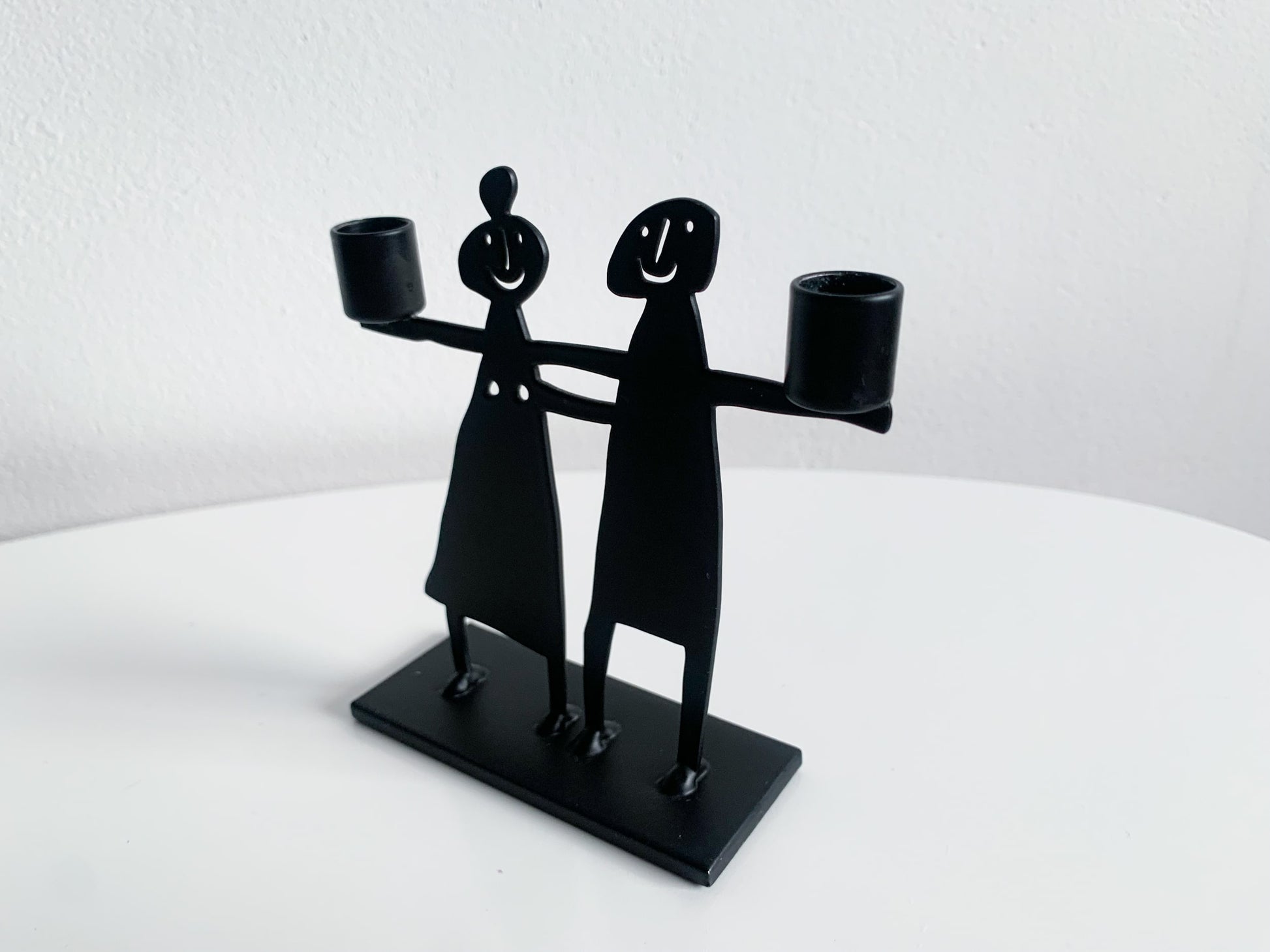 Modernist metal candle holder Made in Sweden