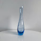 Vintage light blue vase with bubbles, designer Eero Sallinen, Riihimäki, Finland, 1960s