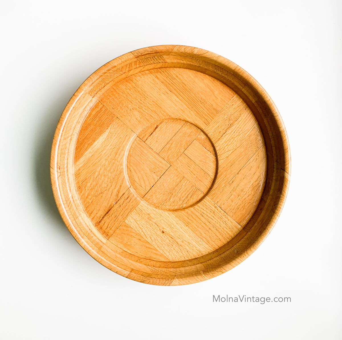 Handmade oak midcentury dish