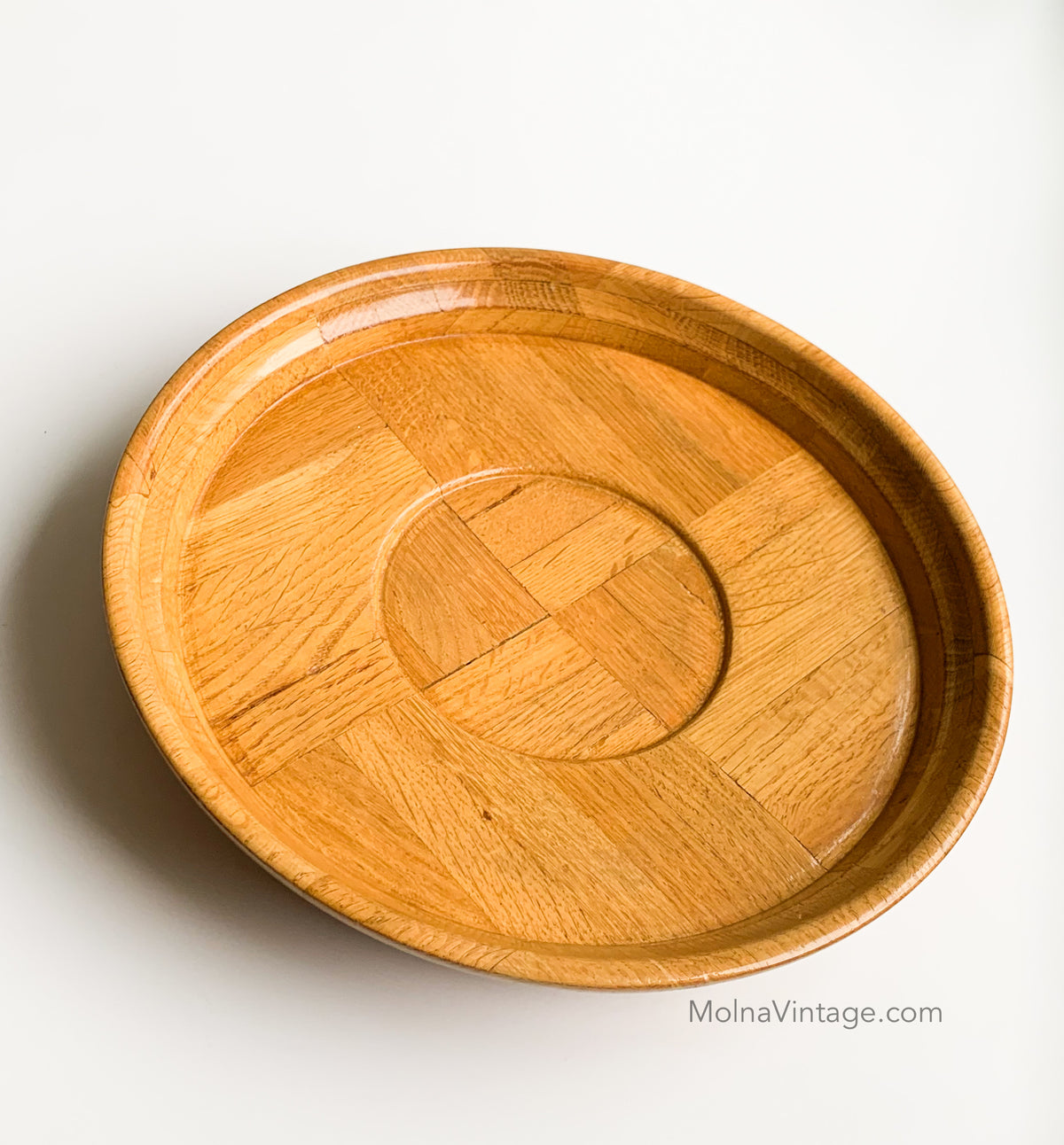 Handmade oak midcentury dish