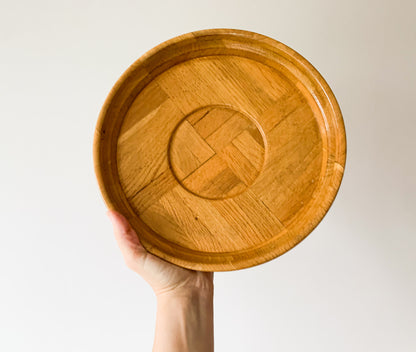 Handmade oak midcentury dish