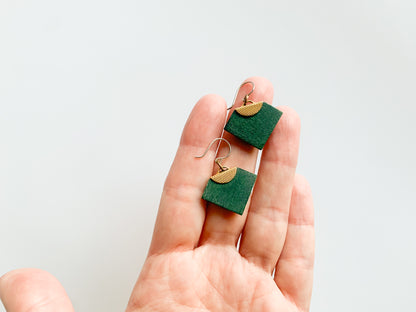 Aarikka Finland Wooden Earrings with Brass Detail