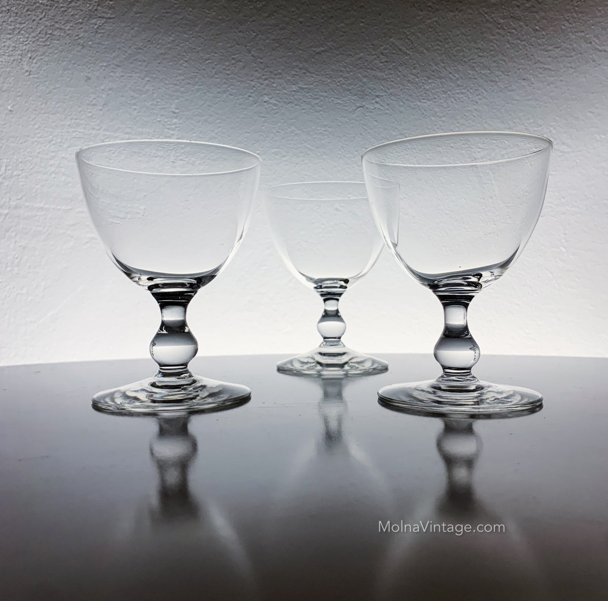 Riihimäen Lasi | 3 Savoy wine glasses, 1940s