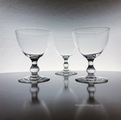 Riihimäen Lasi | 3 Savoy wine glasses, 1940s