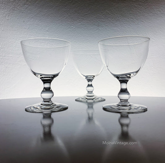 Riihimäen Lasi | 3 Savoy wine glasses, 1940s