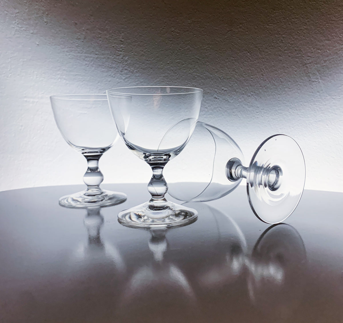 Riihimäen Lasi | 3 Savoy wine glasses, 1940s