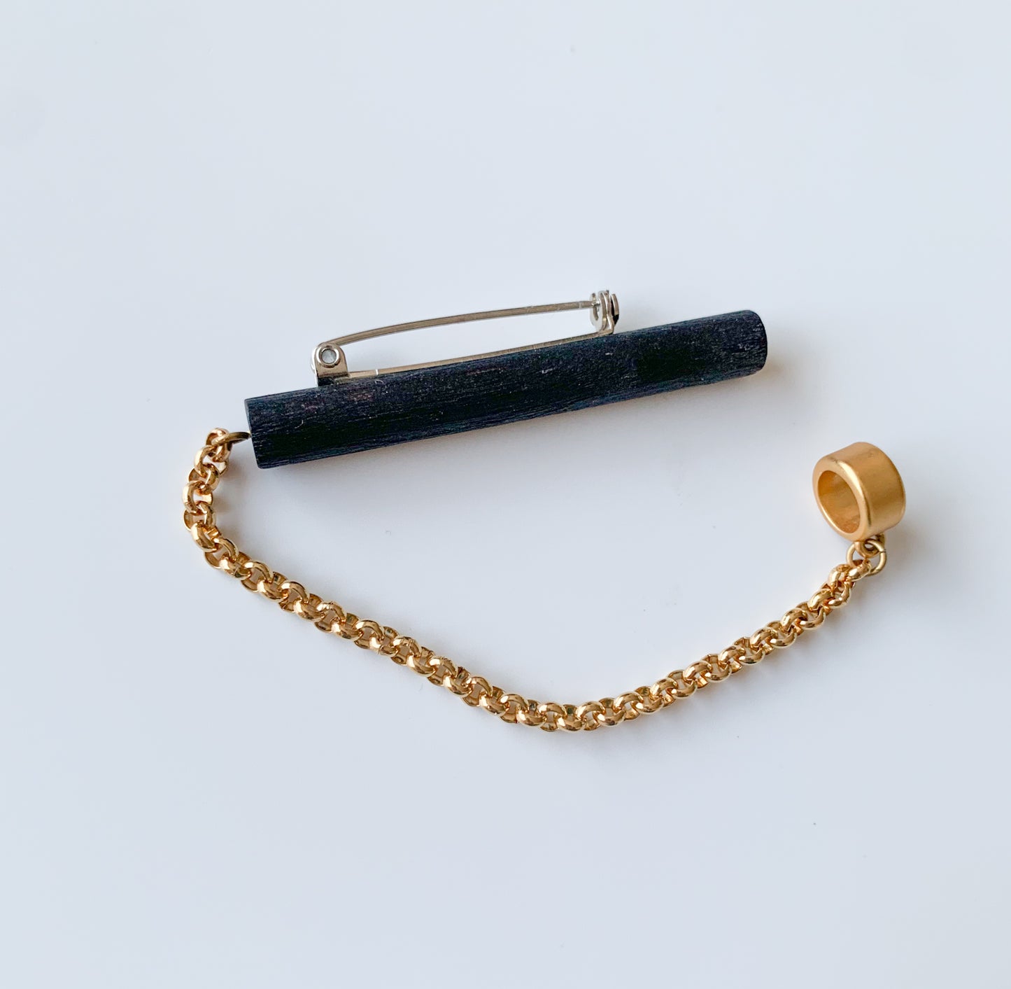 Aarikka Finland | Wooden black gold brooch