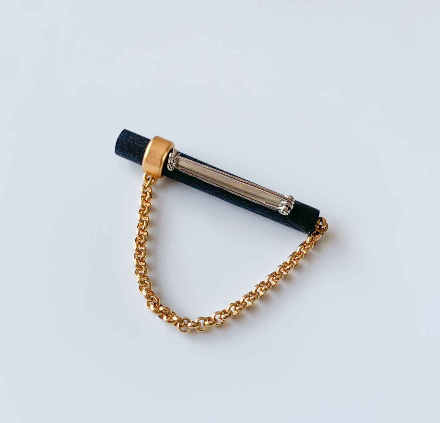 Aarikka Finland | Wooden black gold brooch