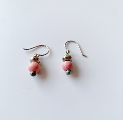Aarikka Finland | Pink Wooden Drop Earrings