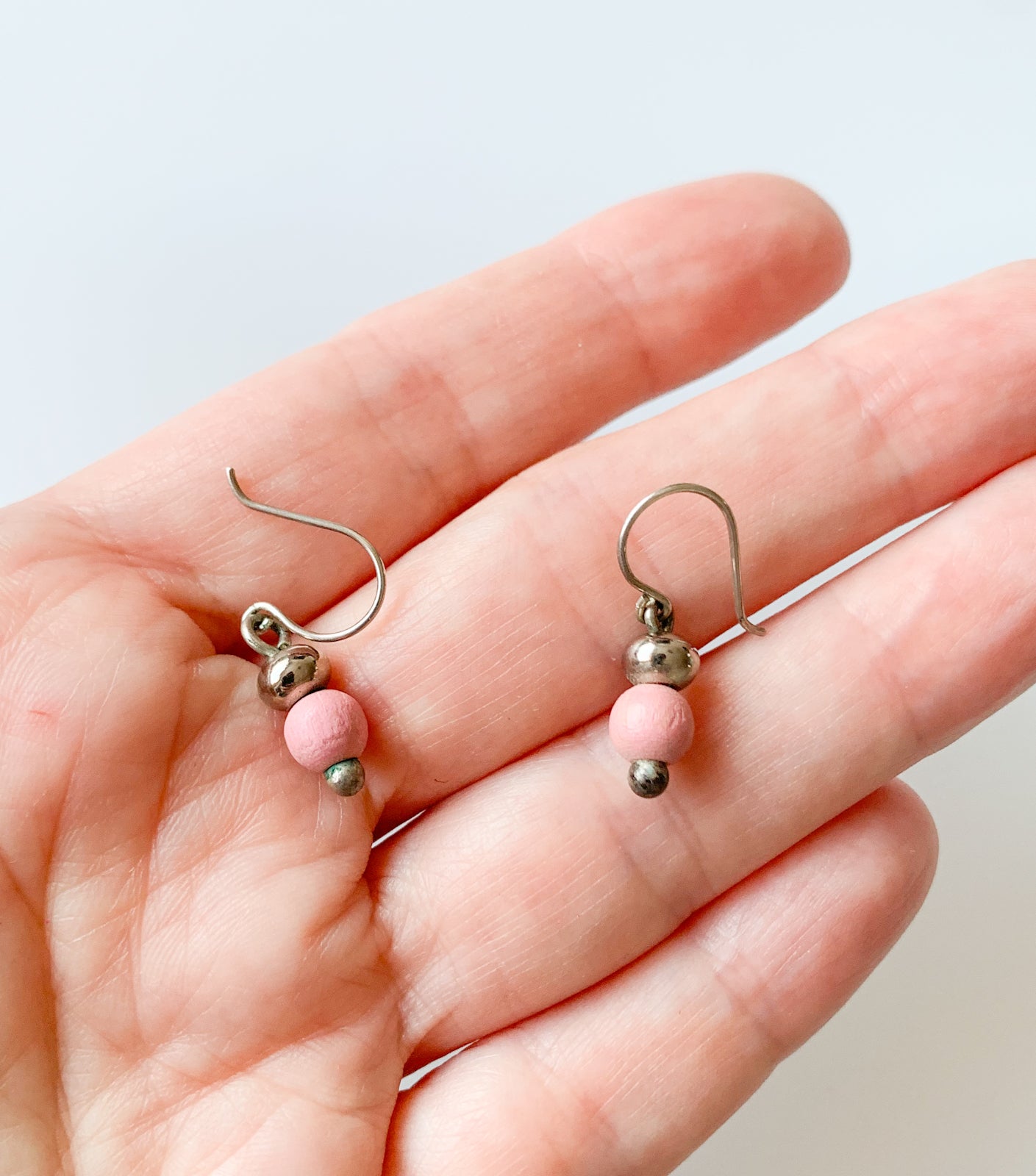 Aarikka Finland | Pink Wooden Drop Earrings