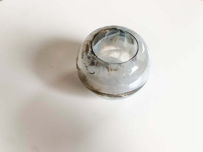 Nuutajarvi Art Glass Cast Candleholder | Finland 1970s