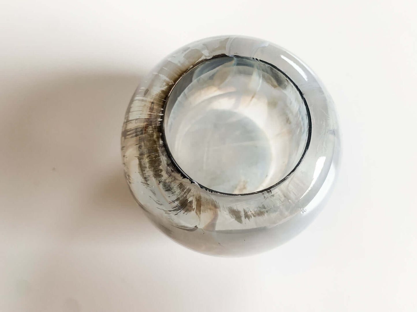 Nuutajarvi Art Glass Cast Candleholder | Finland 1970s