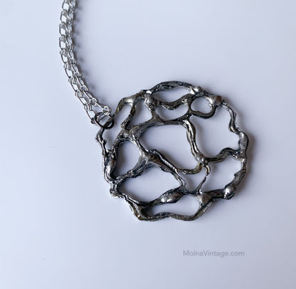 Space age pewter pendant necklace