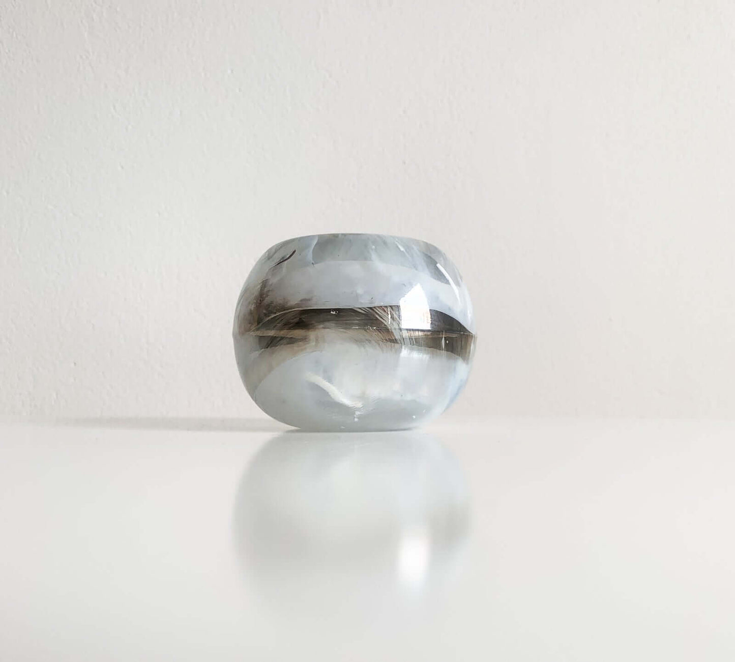 Nuutajarvi Art Glass Cast Candleholder | Finland 1970s