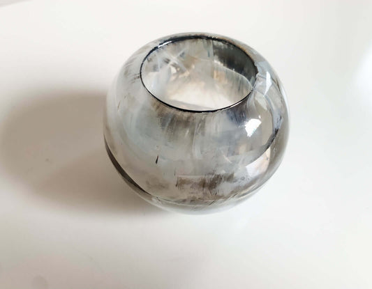 Nuutajarvi Art Glass Cast Candleholder | Finland 1970s