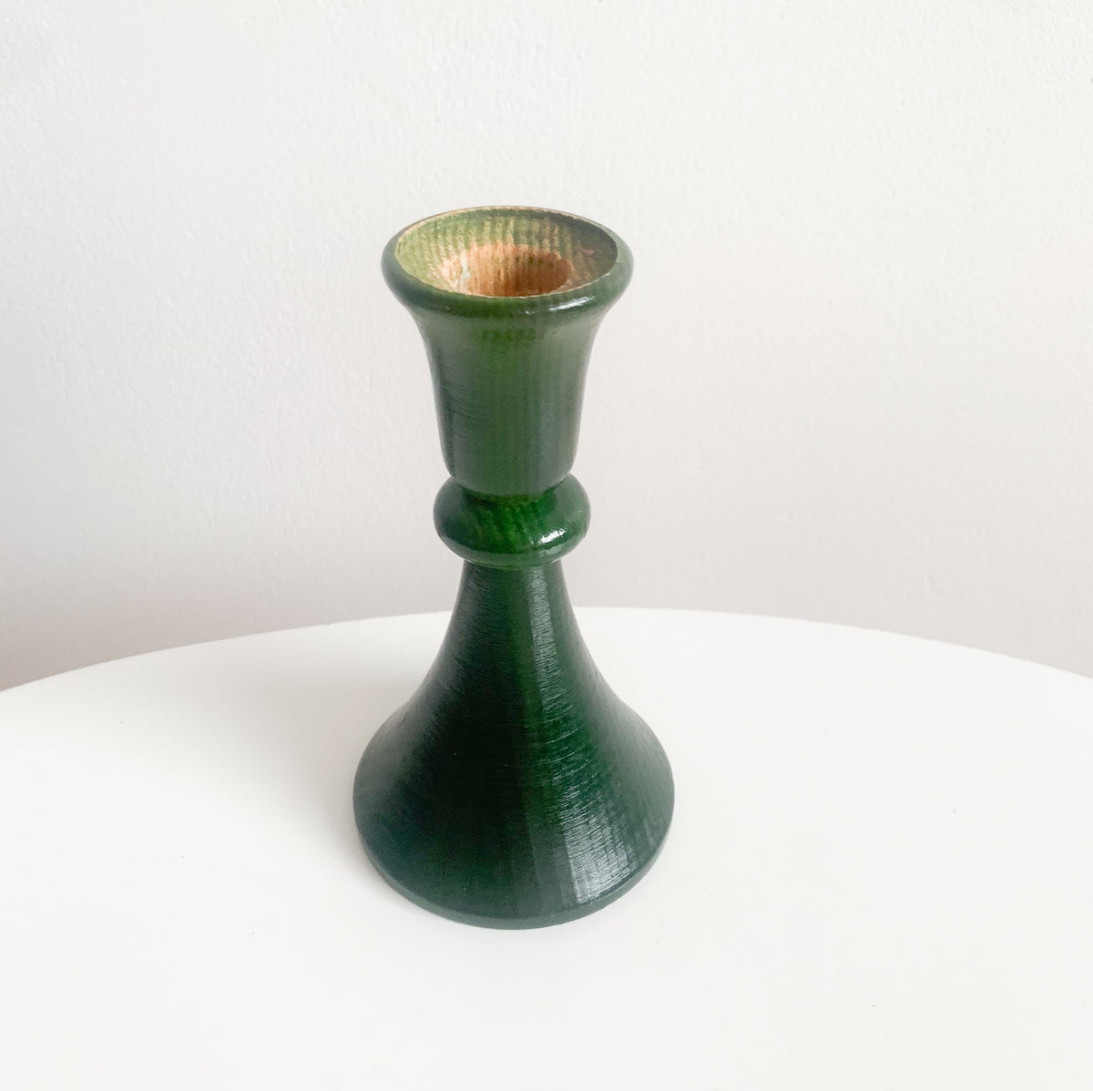 Green wooden сandle holder | Aarikka Finland