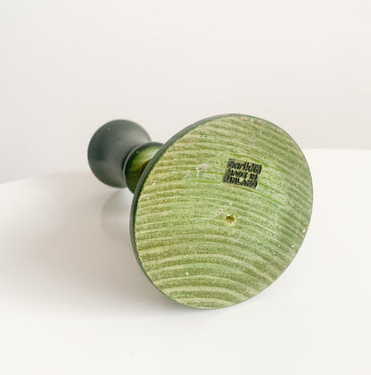 Green wooden сandle holder | Aarikka Finland