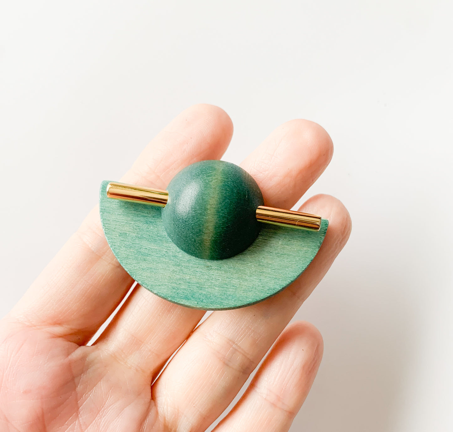 Aarikka Finland | Stained Wood Sphere Brooch