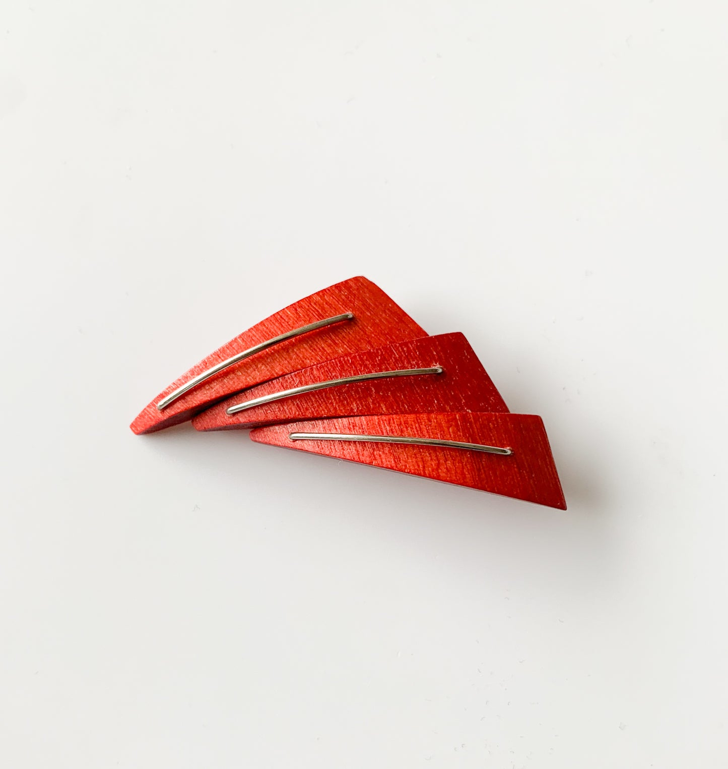 Aarikka Finland | Wooden Red Layered Brooch