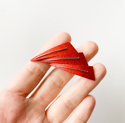 Aarikka Finland | Wooden Red Layered Brooch