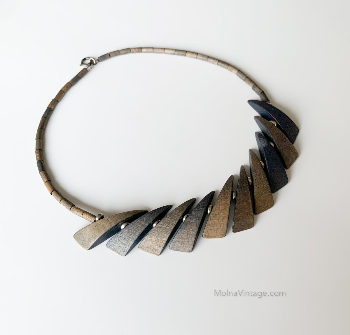 Wood necklace with angular pieces | Aarikka Finland