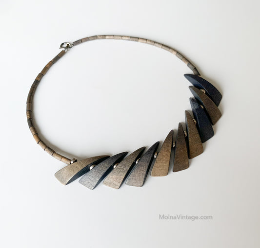 Wood necklace with angular pieces | Aarikka Finland