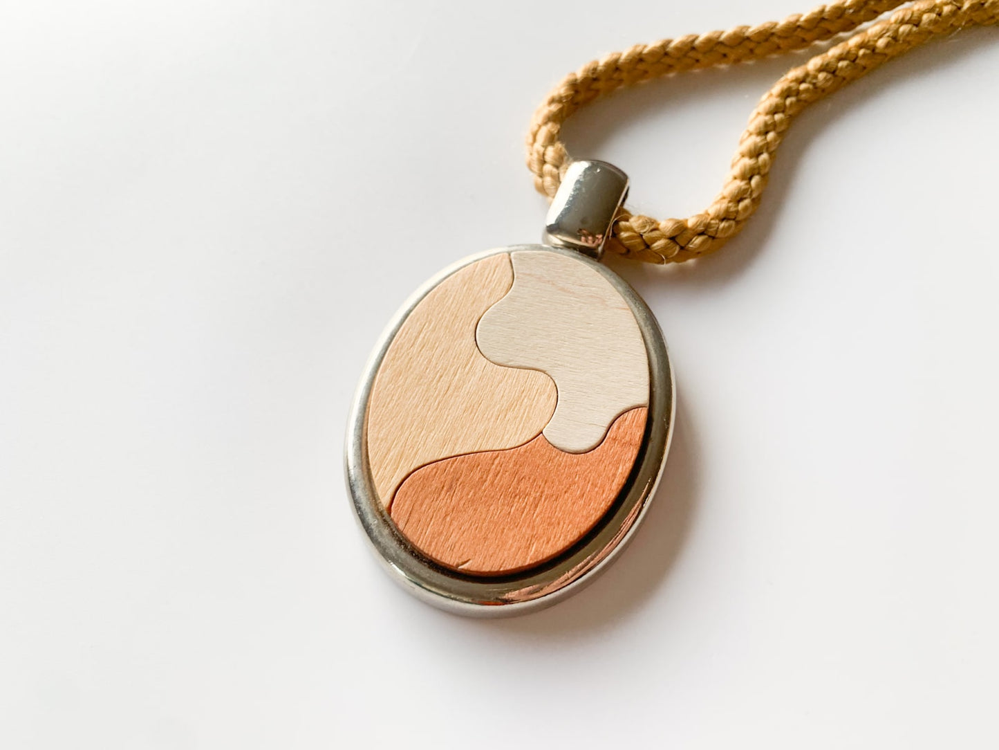 Wooden pendant birch handmade Finland